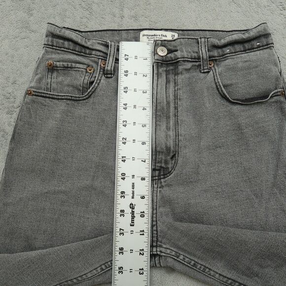 Abercrombie & Fitch Jeans Women's 6L Gray High-Rise Ankle Straight 28" Inseam - Picture 8 of 16